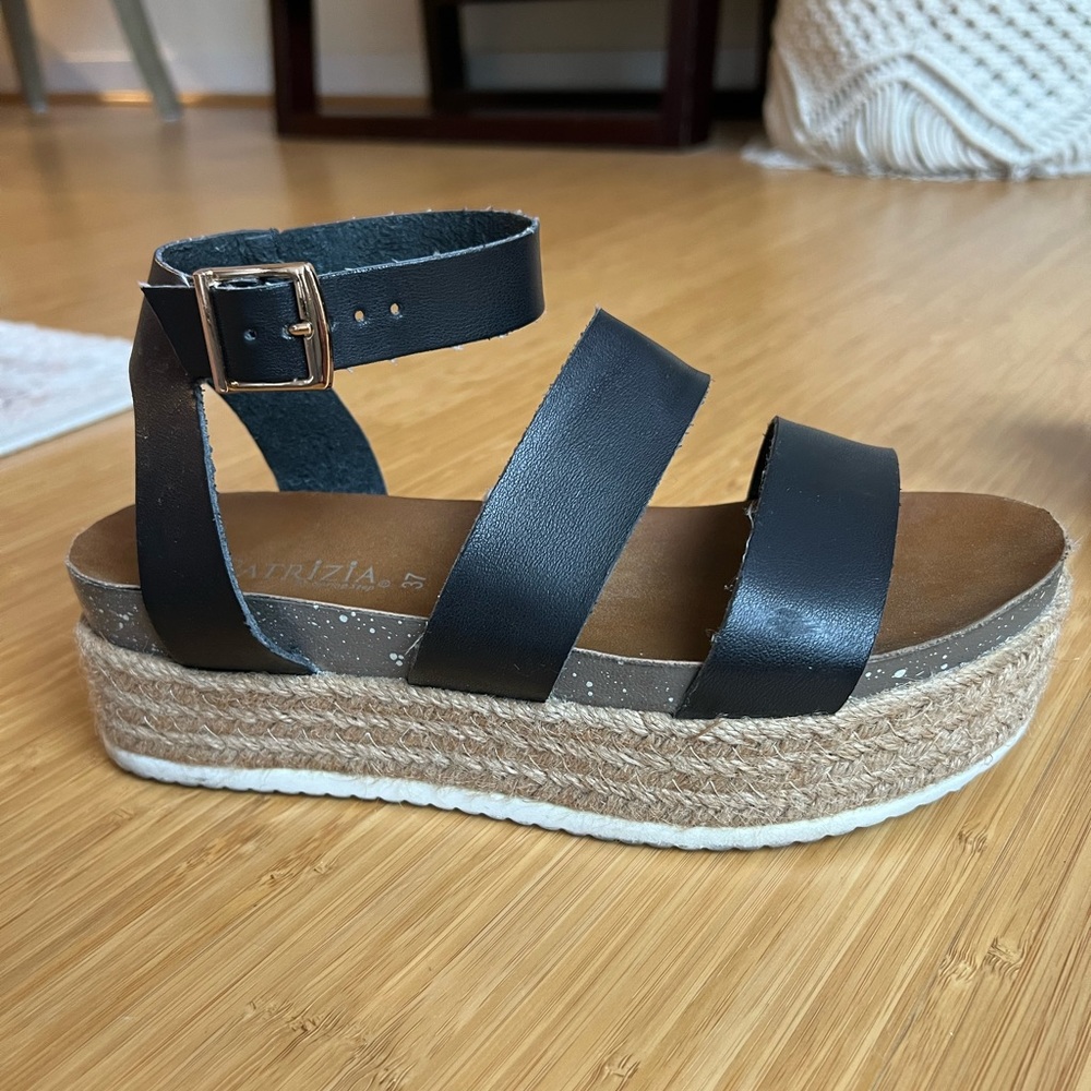 Patrizia Black Espadrille Platform Sandal